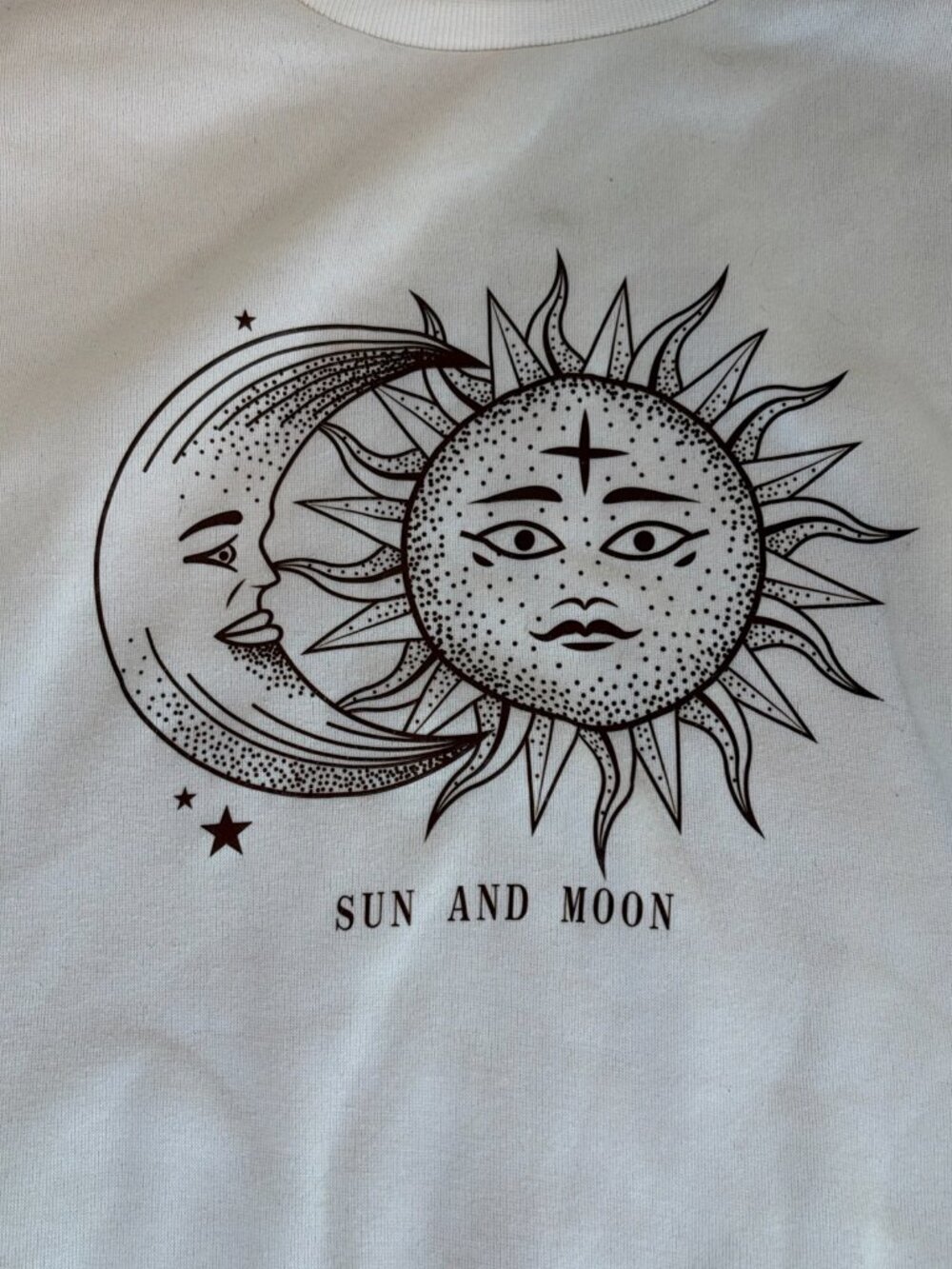 Shein Sun and Moon Long Sleeve Sweatshirt Women's L White - Picture 2 of 5